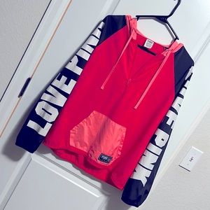 Pink Victorias Secret Extra Small Pink and Neon Pink With Gray Windbreaker